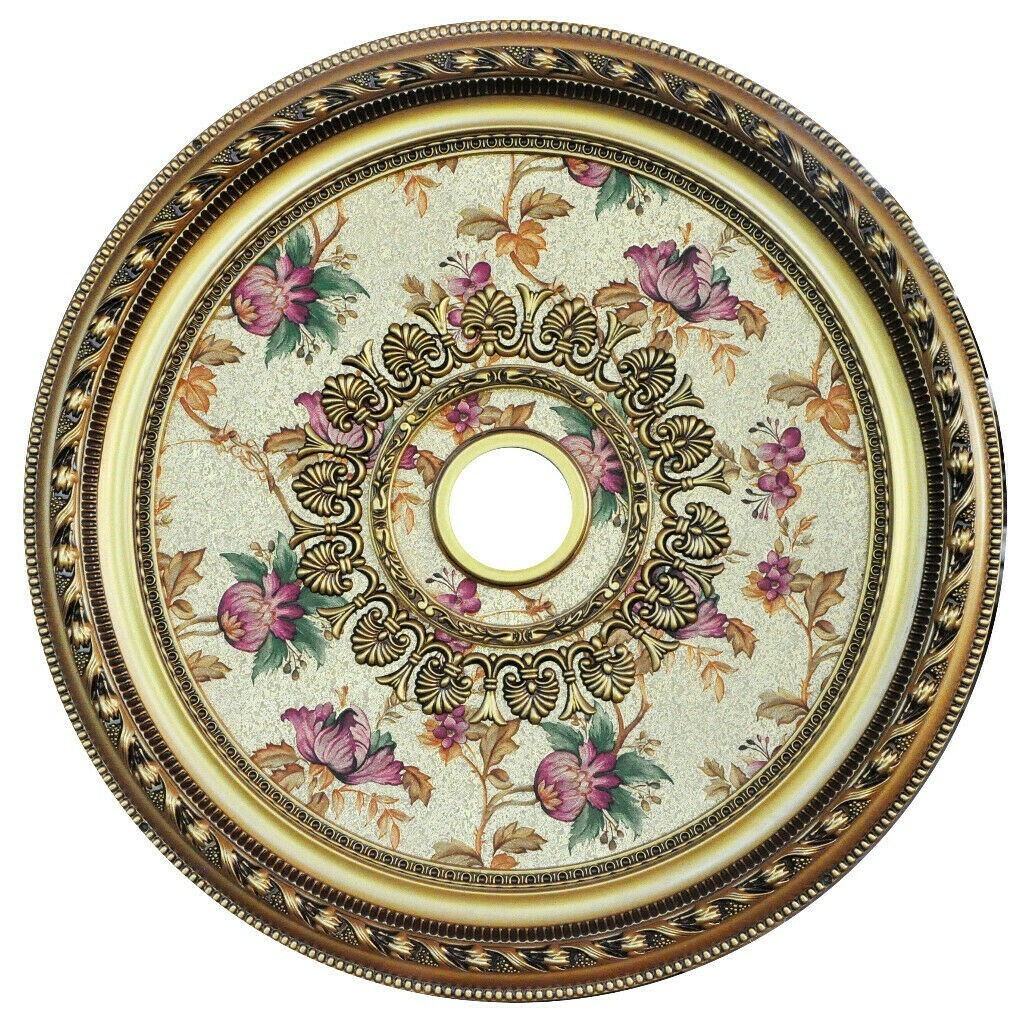 32" ROUND CHANDELIER CEILING MEDALLION VINTAGE FLORAL FOYER DINING ROOM BEDROOM gallery
