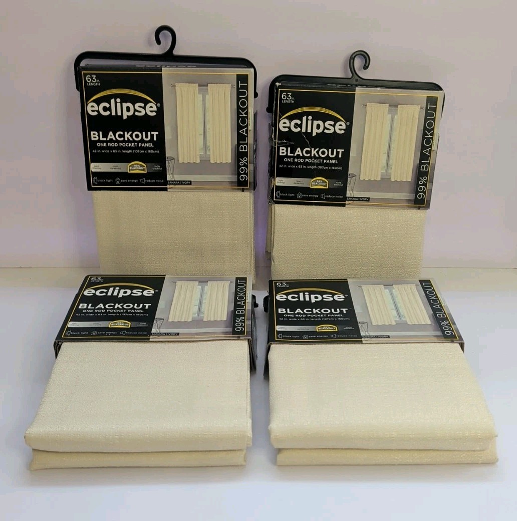 Eclipse Blackout Curtain 42x63 Inch Samara Ivory Set of 4 Read Description gallery
