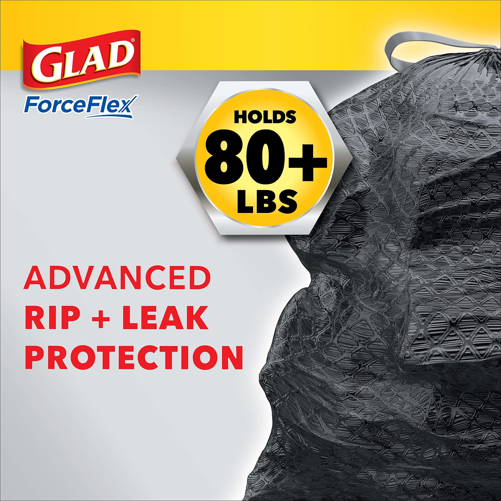 Glad ForceFlex Large 30 Gallon Trash Bags 68 Count Heavy Duty Black gallery
