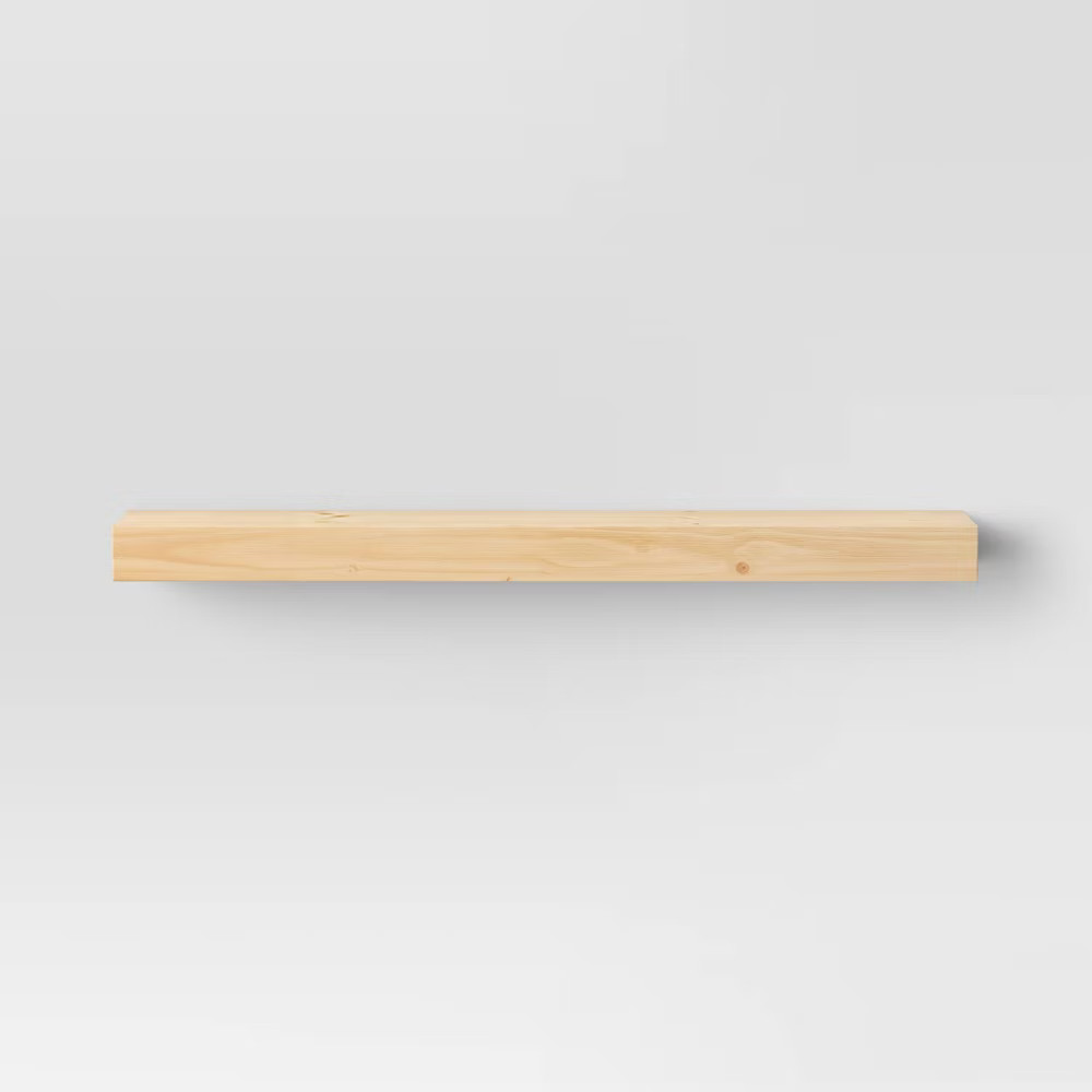 36" Floating Wood Shelf Natural - Threshold gallery
