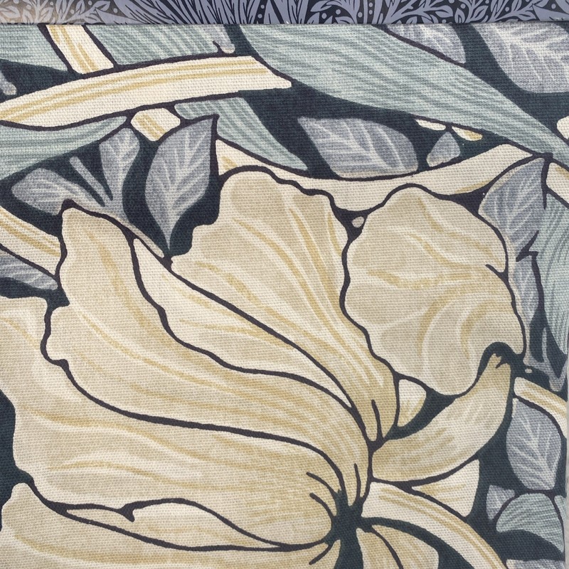 William Morris Curtain Panel Pair 50x84 Pimpernel Ink Navy Blue Floral Cotton gallery