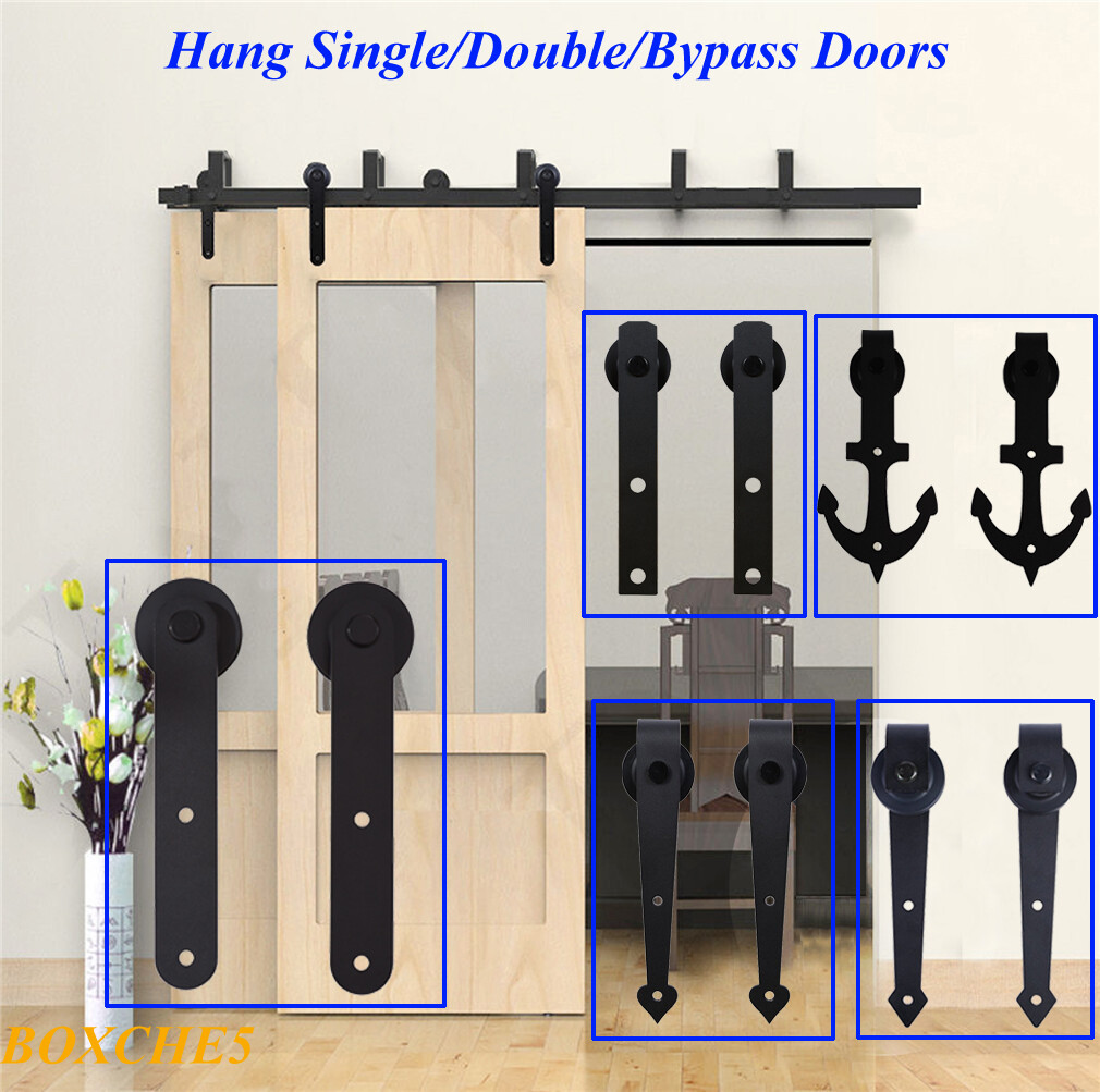 4-20FT Sliding Barn Door Hardware Closet Track Kit Single/Double/Bypass 2 doors gallery