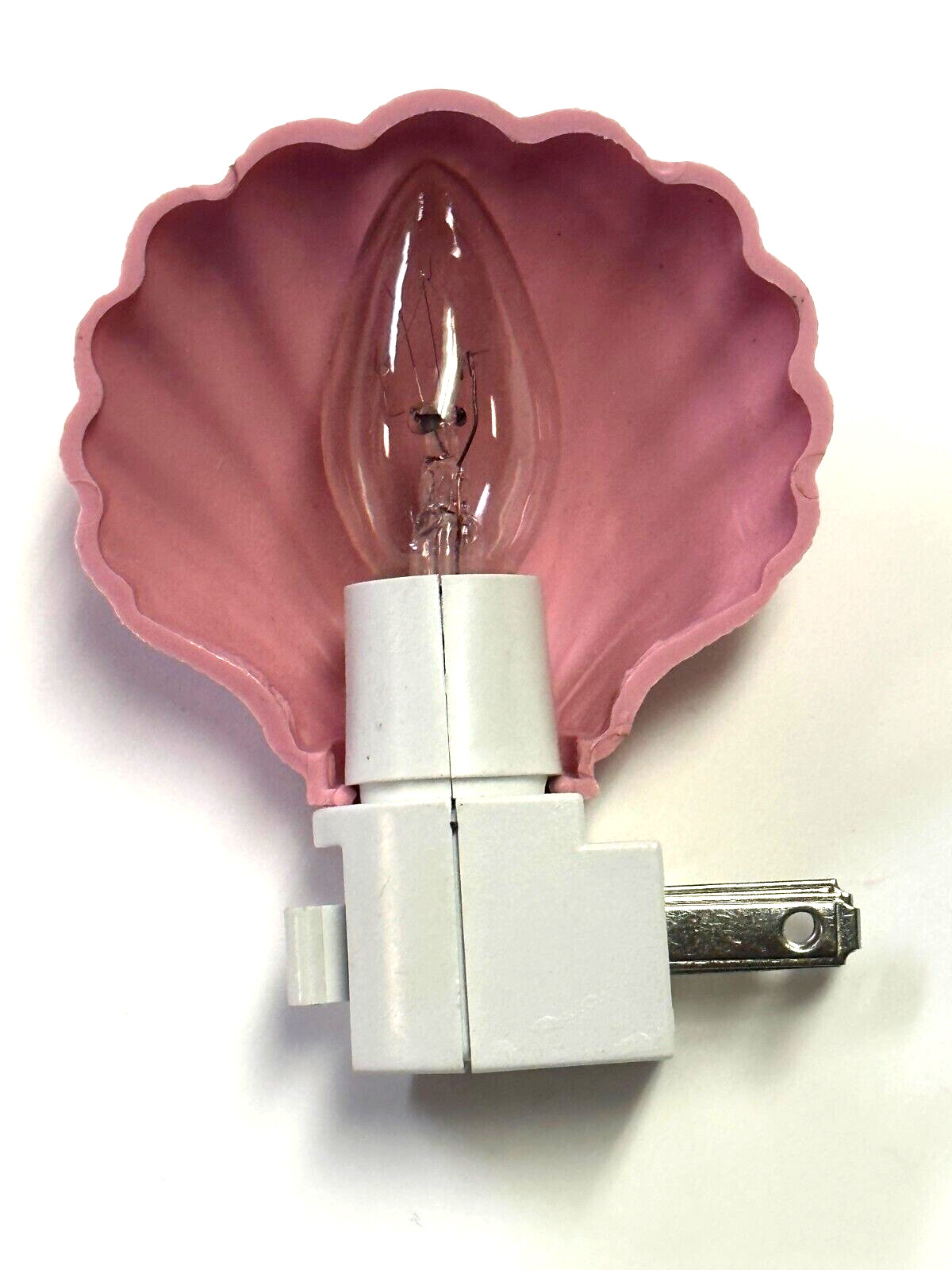 Pink Night Lights On Off Switch Shell Shape Light Nite Wall Plug Home Safety BN3 gallery