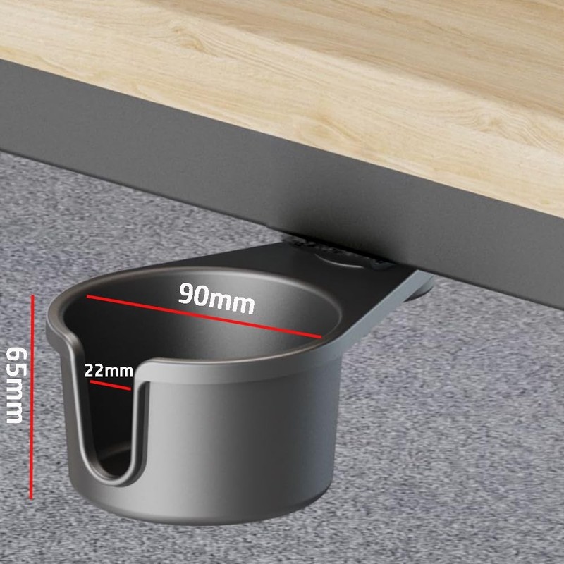FUGEST 360° Rotating Under Table Desk Cup Holder Cup & Pen Holder Mount Inner... gallery