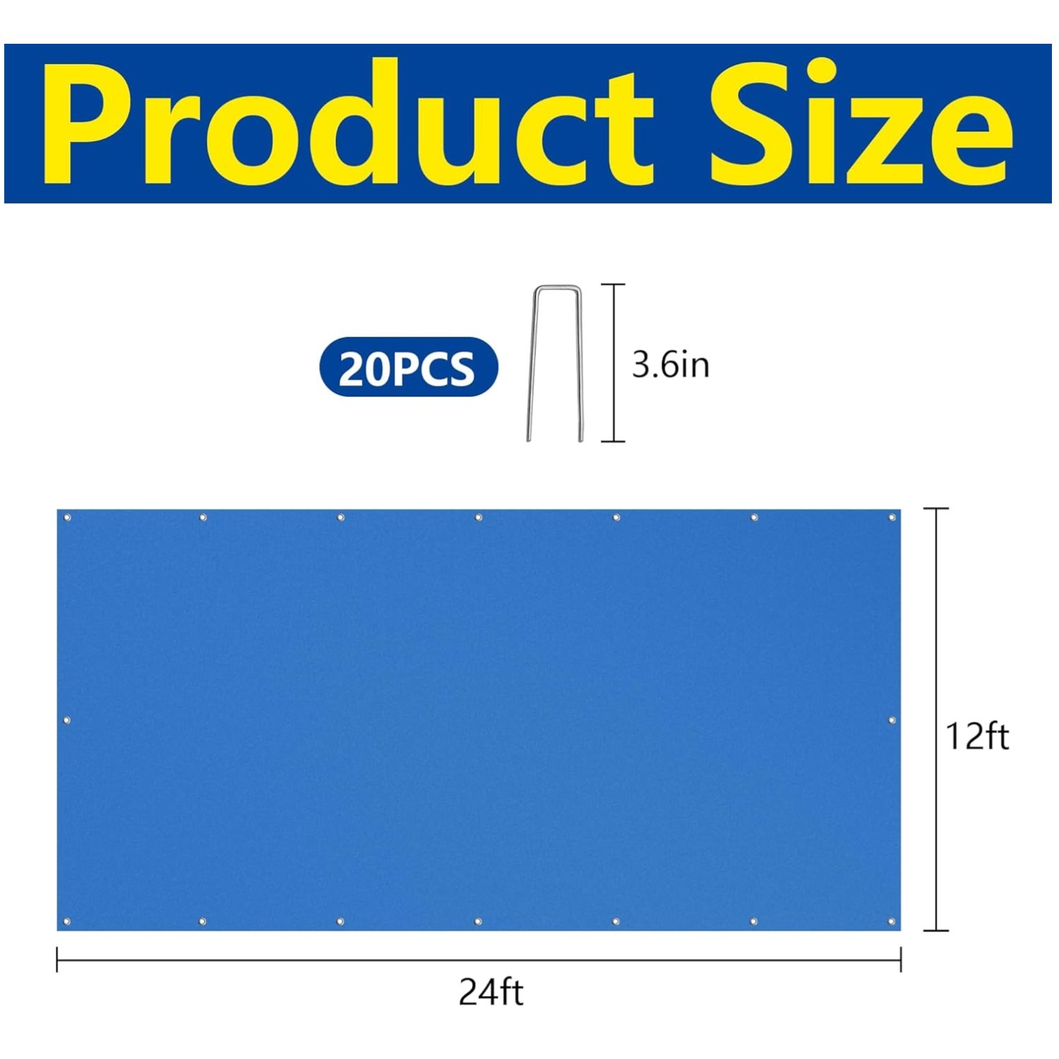 Waterproof PE Ground Cloth for Swimming Pools, 24x12 Ft gallery