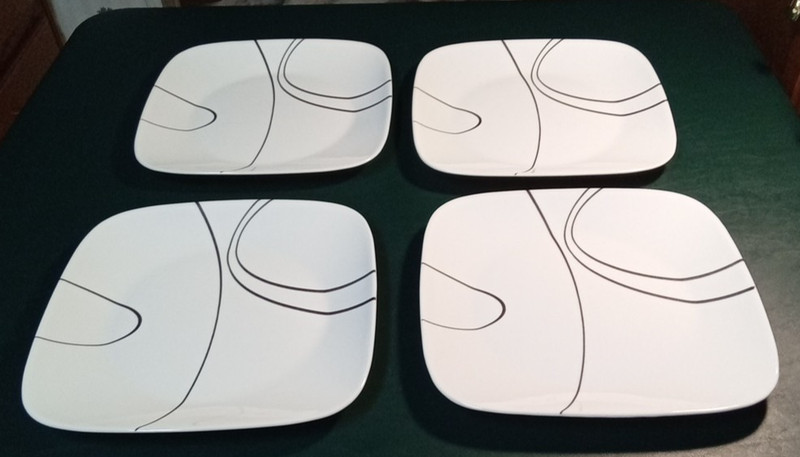 Corelle Simple Lines Square 10-1/2" Dinner Plates Set of 4 gallery