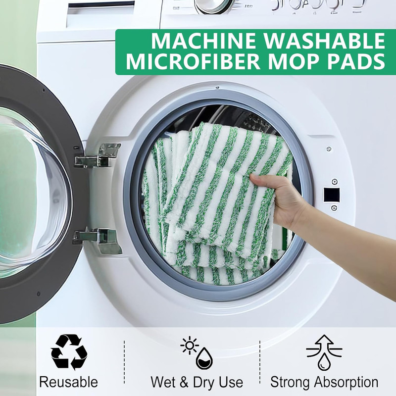 6 Pack Replacement Mop Refills Compatible with Libman Wet & Dry Microfiber Mop, gallery