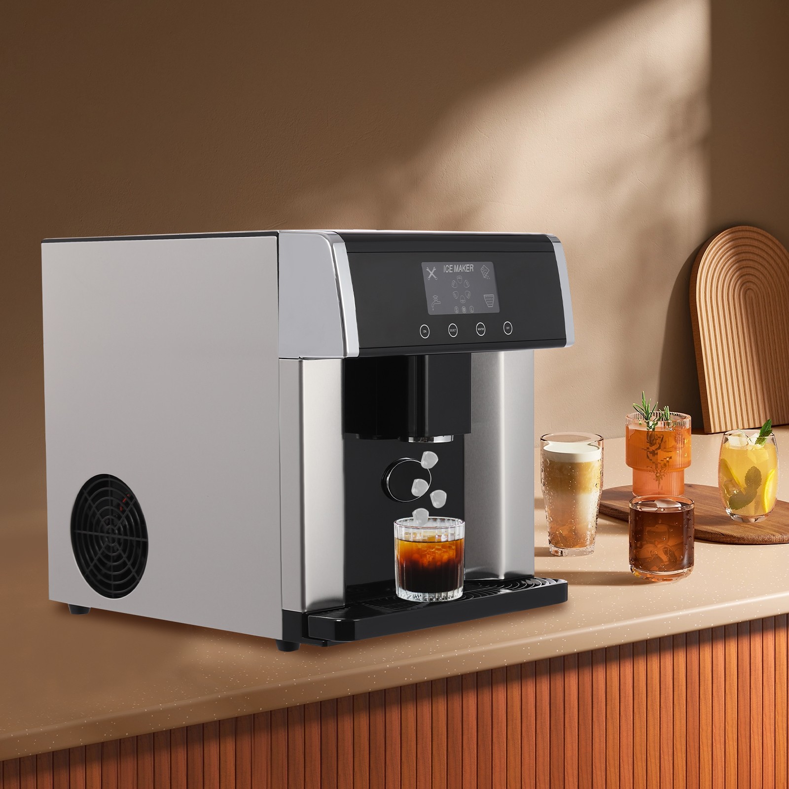 2in1 Self Dispensing Countertop Nugget Ice Maker Cold Water Making Machine gallery