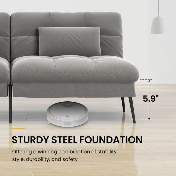 COMHOMA Cloud Comfort Convertible Futon Sofa Bed, Gray gallery