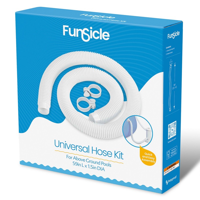Funsicle 59"x1.5" Universal Replacement Hose Kit for Above Ground Swimming Pool gallery