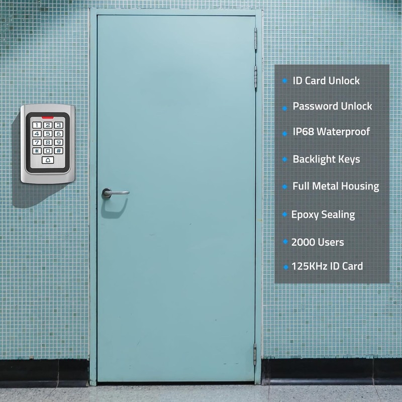 Wired Access Control Keypad for 2000 Users | Waterproof | PIN/ID Entry gallery