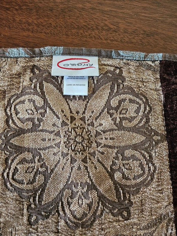 Comphy Table Runner Turquoise Blue & Brown Mandala Pattern Home Decor Tapestry gallery