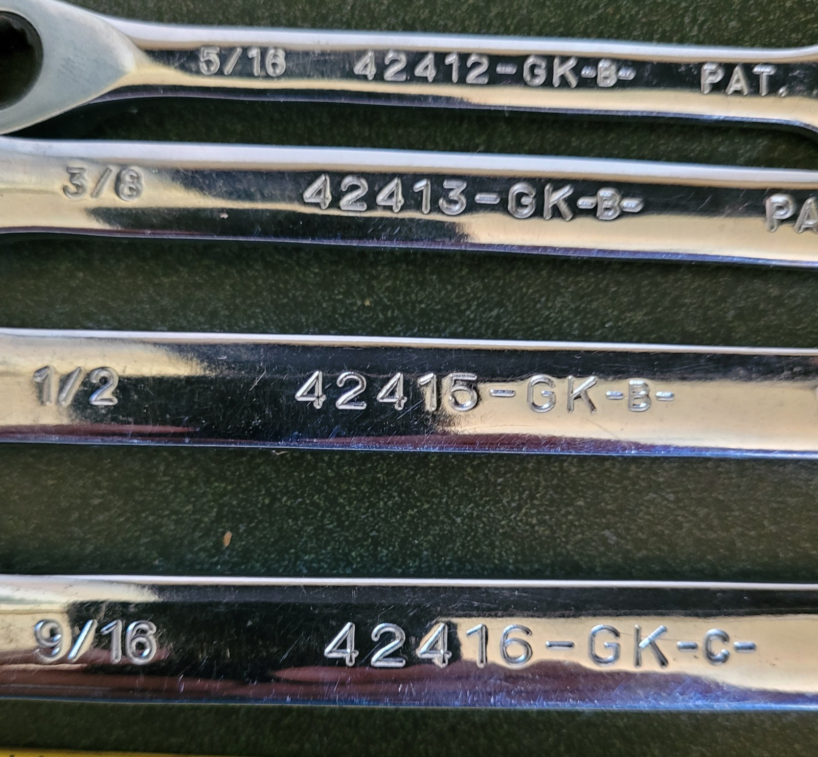 Craftsman GK Ratcheting Reversible Offset Combo Wrench Incomplete Set 4pc USA gallery