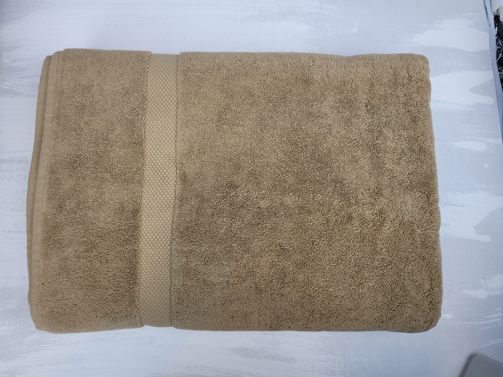 Restoration Hardware 802-Grams Turkish Cotto Bath Sheet Towel 40x70in Wheat NWOT gallery