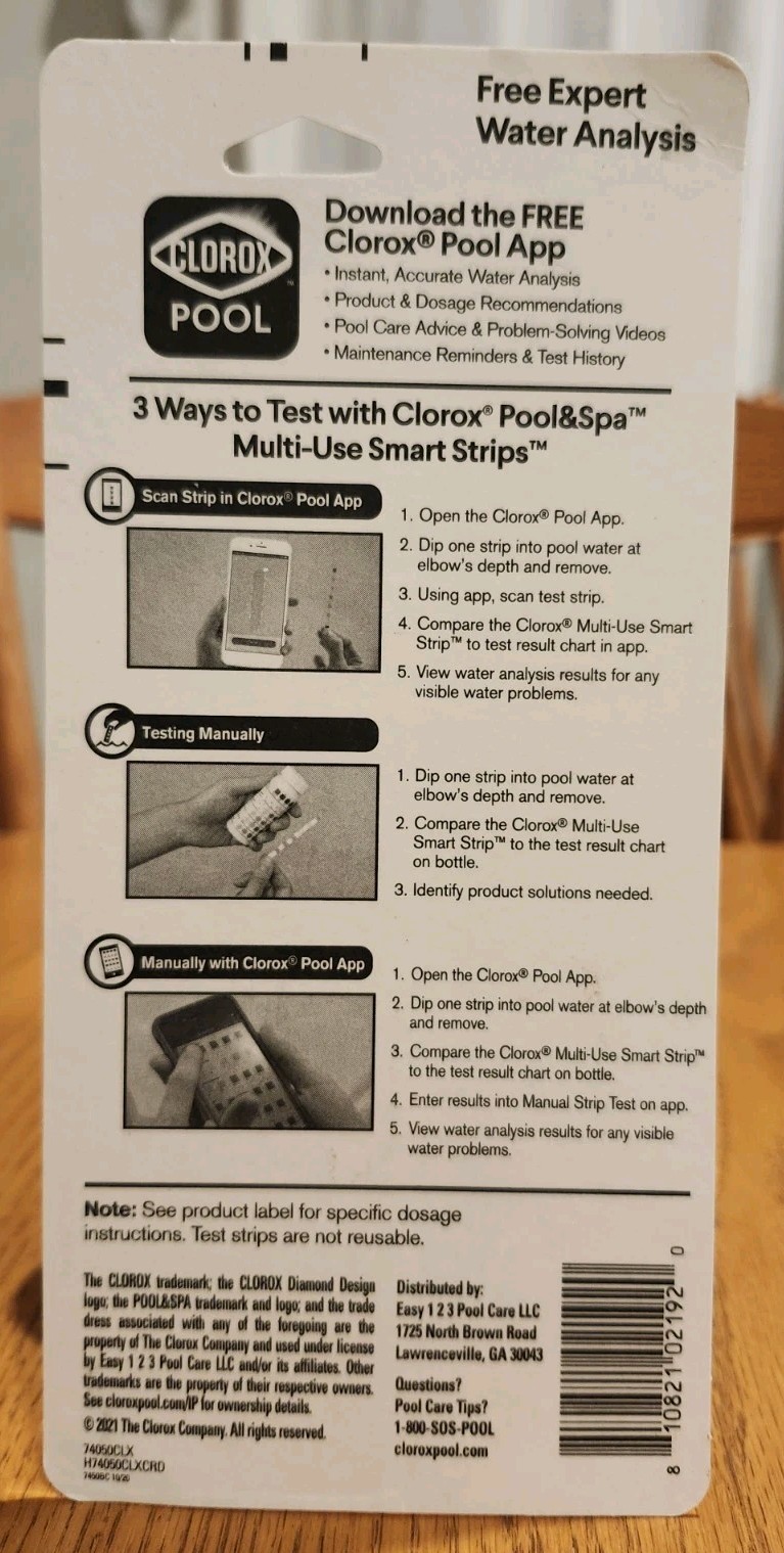 Lot of 2 Clorox Pool & Spa 50 Multi-Use Smart Strips (Total 100 Strips) Expired gallery