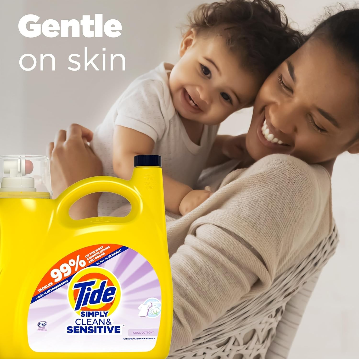 Tide Simply Clean & Sensitive Liquid Laundry Detergent,Cool Cotton Scent,89 Load gallery