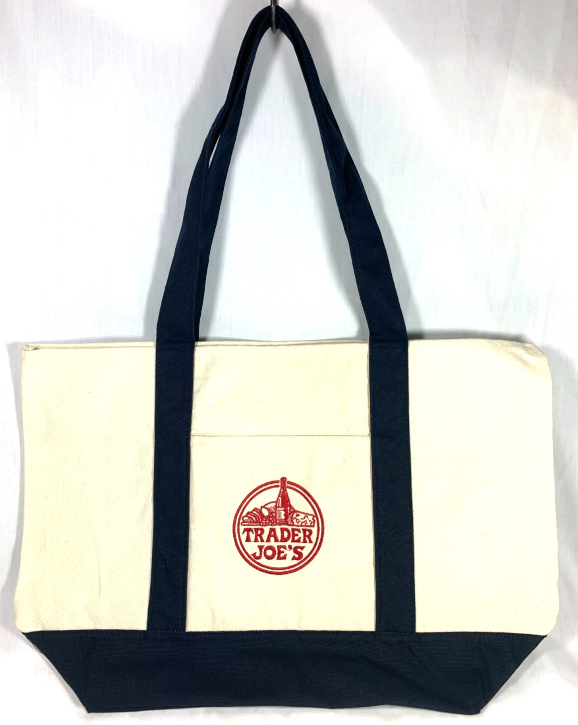 Trader Joe’s Canvas Tote Shopping Bag - LARGE CLASSIC NAVY BLUE - NEW with TAGS gallery