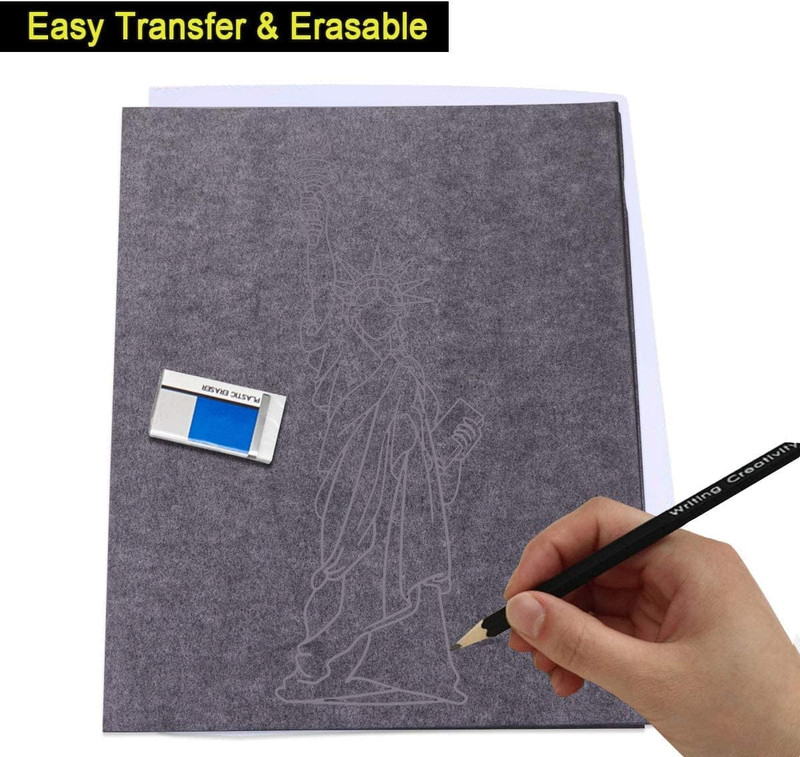 Large Graphite Transfer Paper for Wood, Paper, Canvas (20 X 47 Inch, 6 Pack) Tra gallery