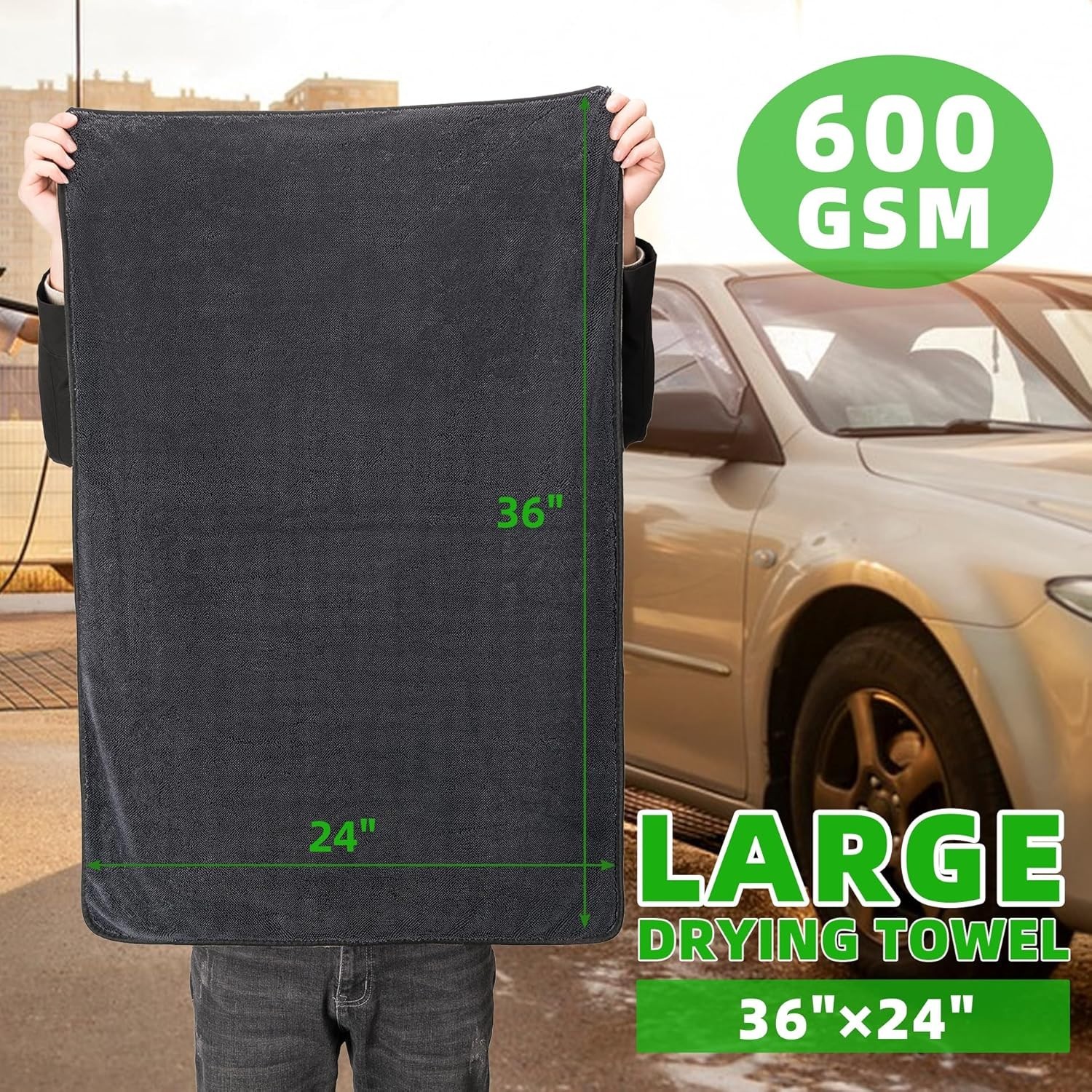 Large Microfiber Car Drying Towel, Ultra Absorbent Microfiber Cleaning 36"x 24" gallery