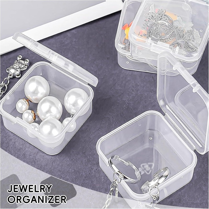 16x Small Plastic Storage Boxes Container Square Box Coins Screws Jewelry Crafts gallery