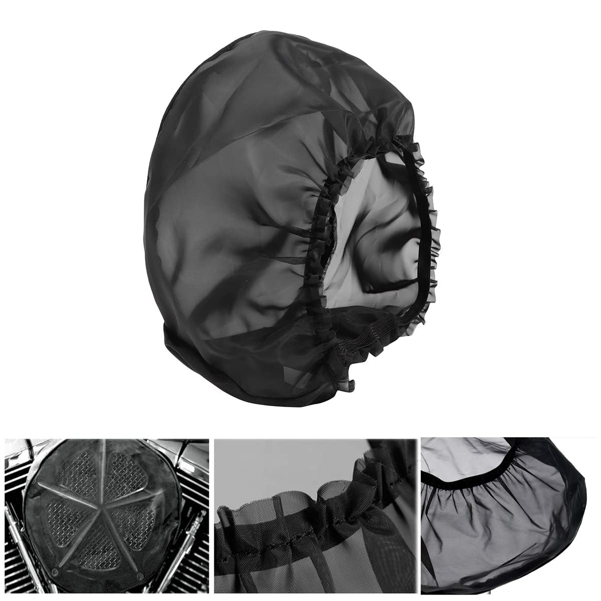 Universal Air Filter Cover Air Intake Filter Cover Wrap for Harley, Medium gallery