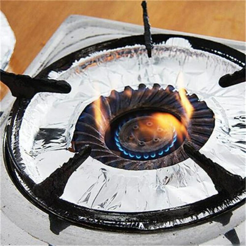Disposable Round Foil Burner Liners for Gas Stove 8.5" Foil Burner Bibs gallery