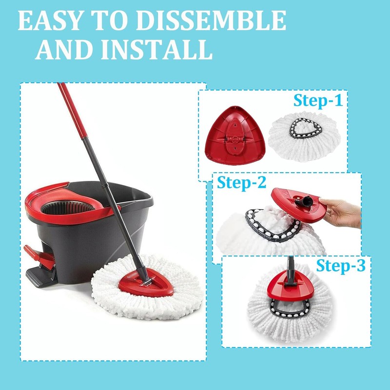 10 Pack Spin Mop Replacement Heads for EasyWrin Mop, 100% Microfiber Spin Mop Re gallery