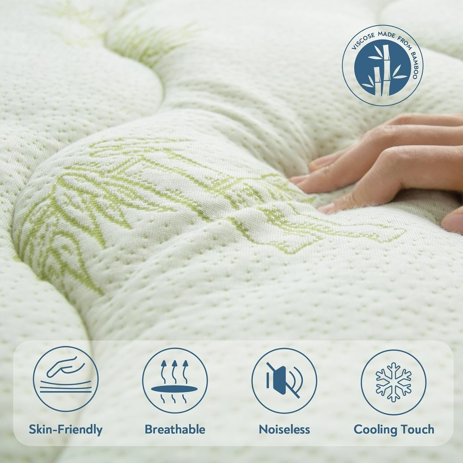 Bamboo Short Queen Mattress Topper for RV Camper Cooling Thick Foam Mattress Pad gallery