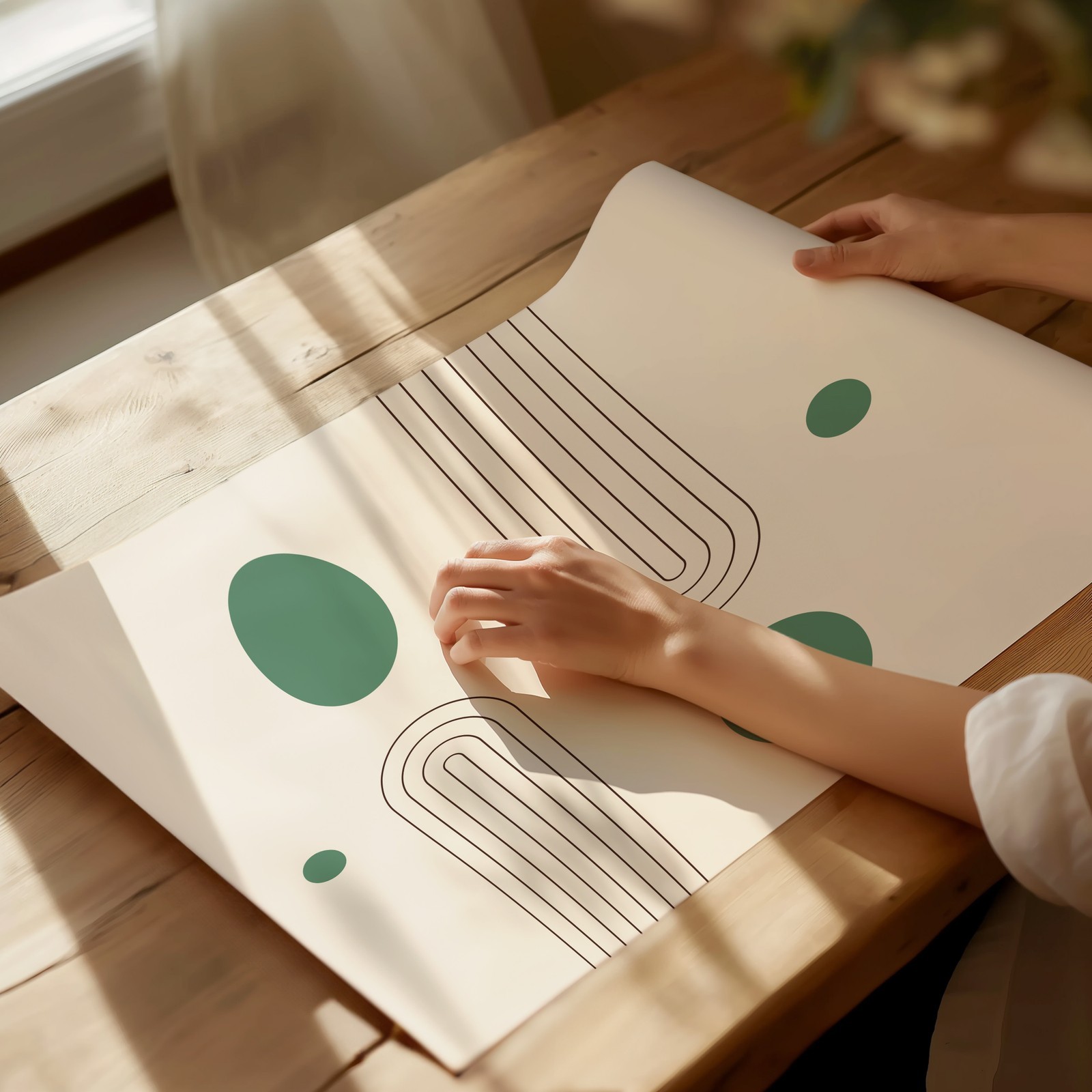 Modern abstract geometric wall art, minimalist decoration. From gallery