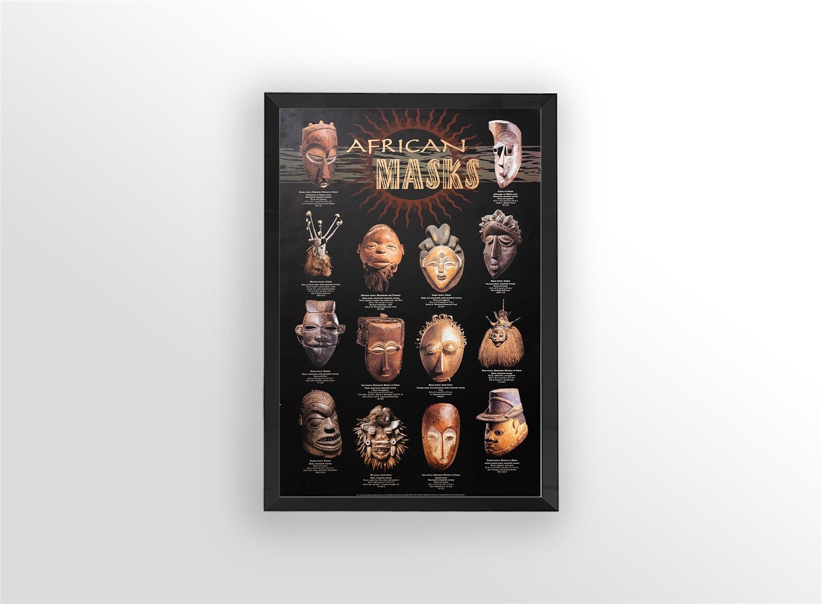 US Art Frames African Masks - Key - 24x36 Print & Poster (24x36V) 4O2 gallery