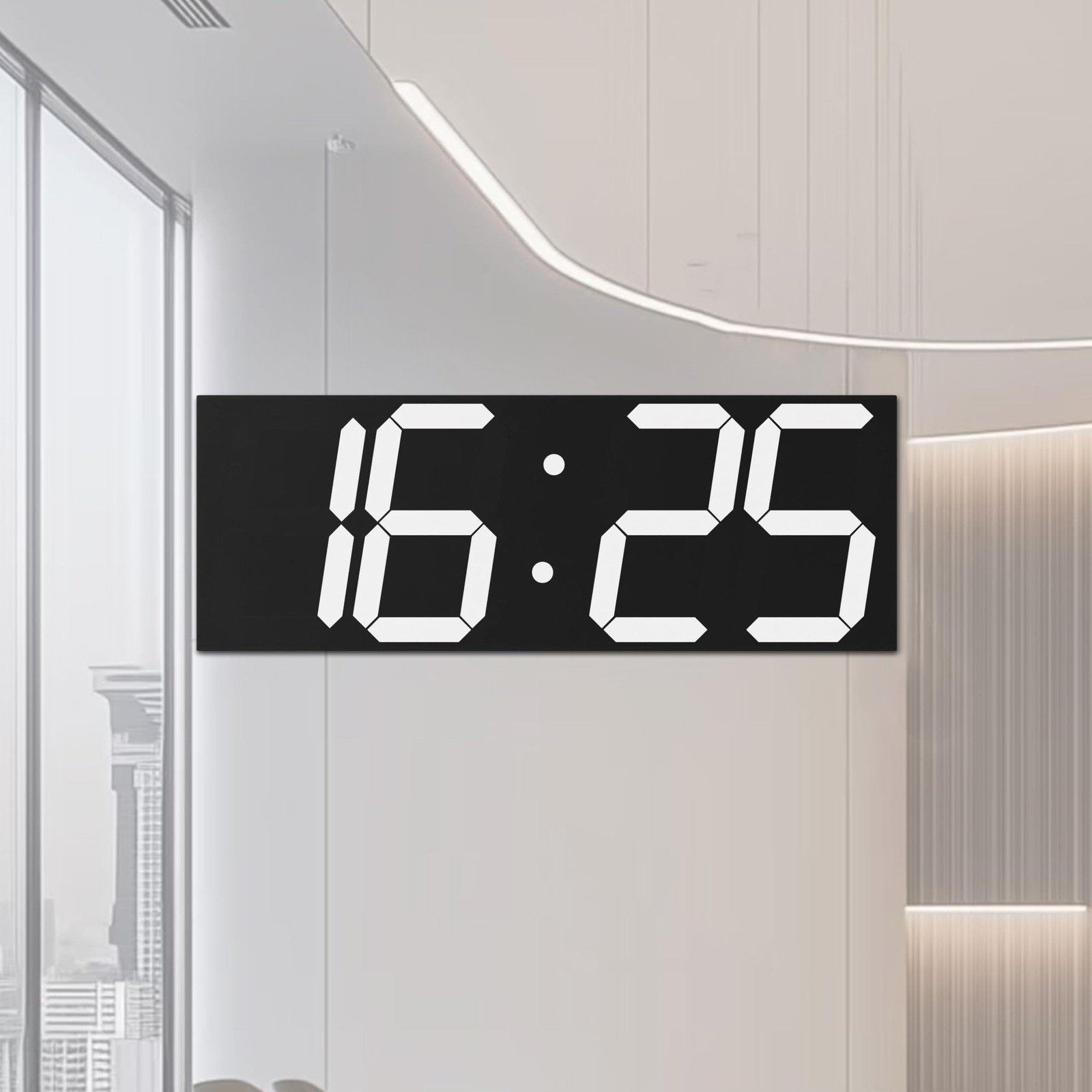 18.7 Inch Large Digital Clock with GPS Auto-Sync Time - White gallery