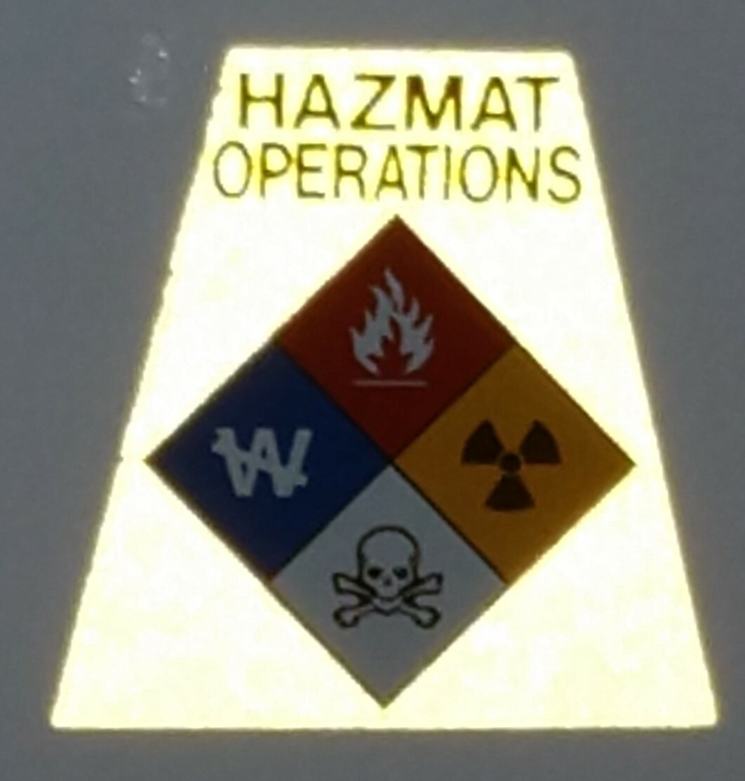 Reflective Fluorescent Yellow HAZMAT Tetrahedron Fire Helmet Decal You Pick gallery