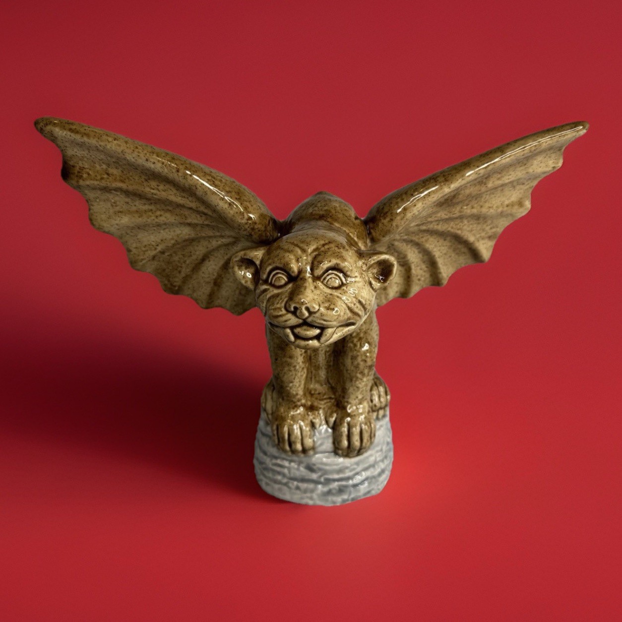 Gargoyle Statue Handmade Ceramic Double-Glazed, 13” Wingspan, 10” Tall, 3.6 lbs gallery