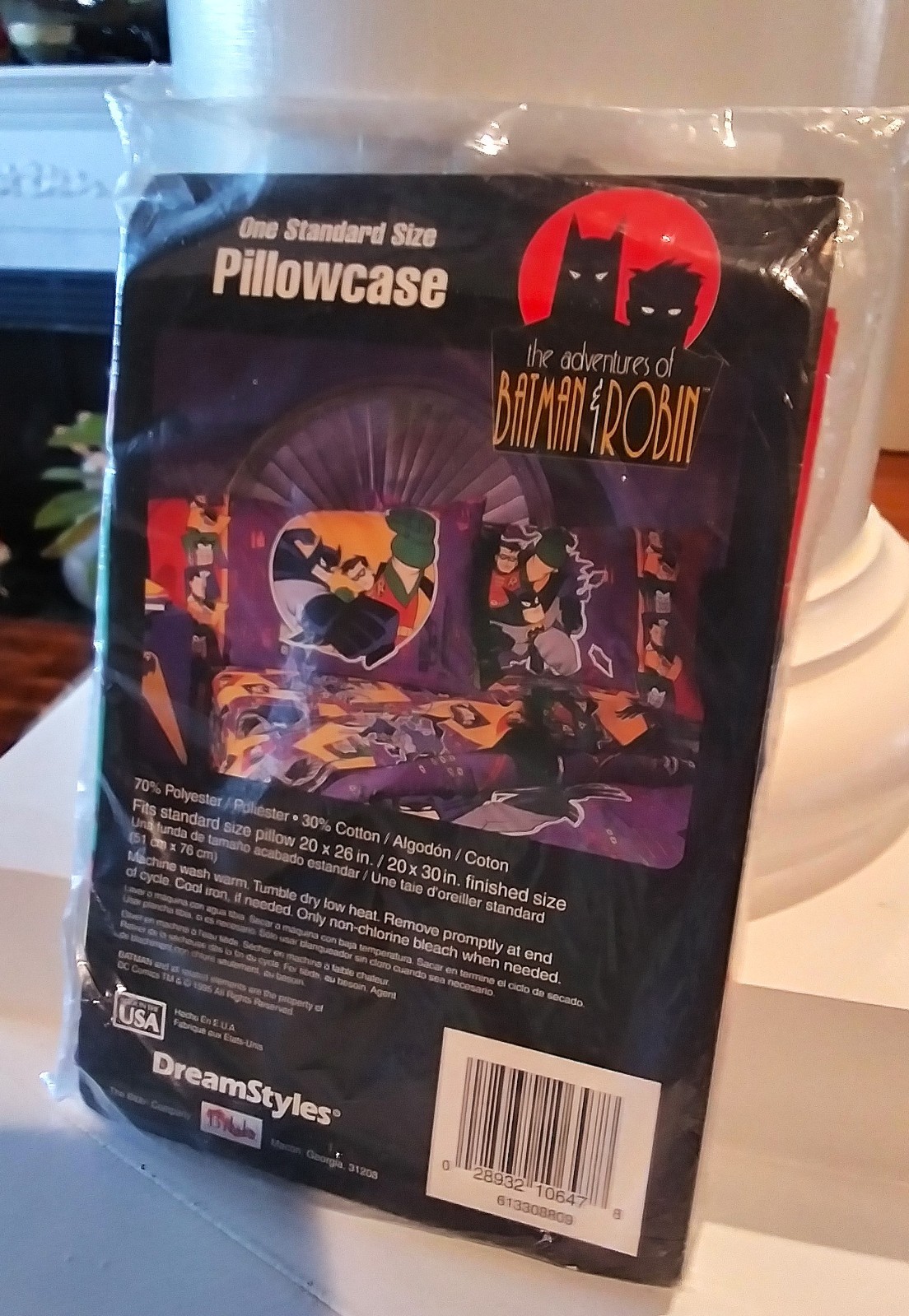 RARE 1995 Bibb Company DreamStyles - BATMAN & ROBIN - Std Size Pillowcase - NIP gallery