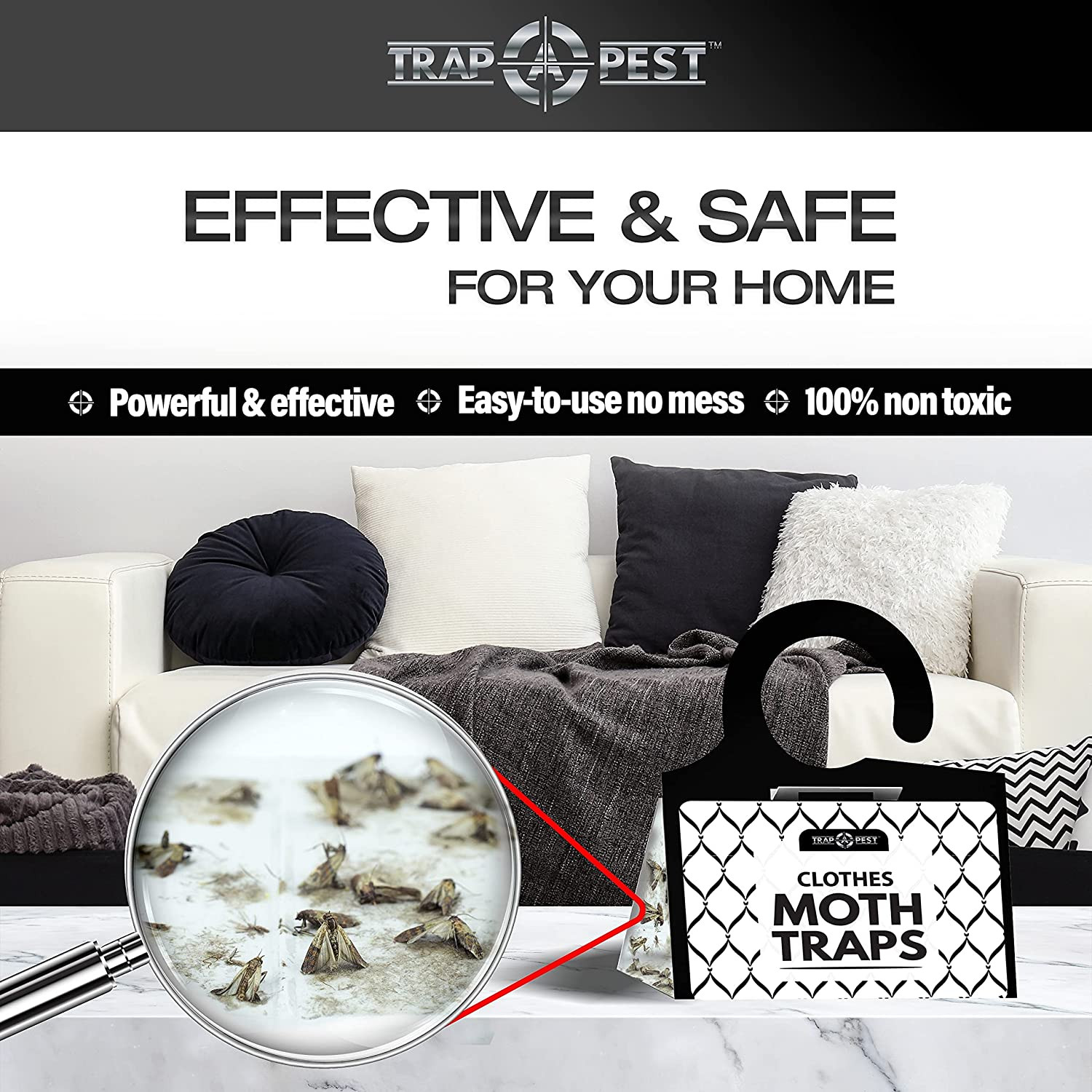 Clothing Moth Traps - 8 Pack - Non Toxic Moth Traps for Clothes with Pheromone A gallery