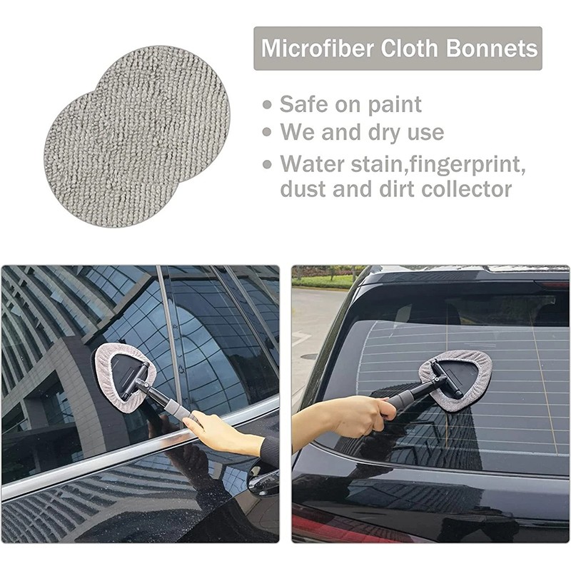 Auto Windshield Cleaning Tool Extendable Window Cleaner Brush Glass Wiper w/ Pad gallery