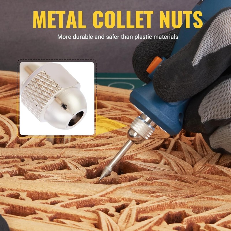 15PCS Keyless Drill Chuck Collet Set 1/32"–1/8" for Dremel Rotary Tool 4486 Comp gallery
