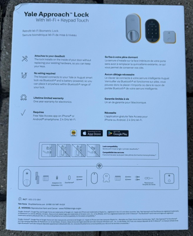 Yale Approach Smart Lock Wi-Fi Bluetooth Deadbolt Keypad-Silver Argent-NEW! gallery