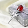 Crystal Glass Red Rose Silver Stem 3.5" Artificial Flower Valentines Day Wedding gallery