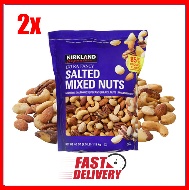 2x Pack Kirkland Signature Salted Extra Fancy Mixed Nuts Premium 2.5 lb gallery