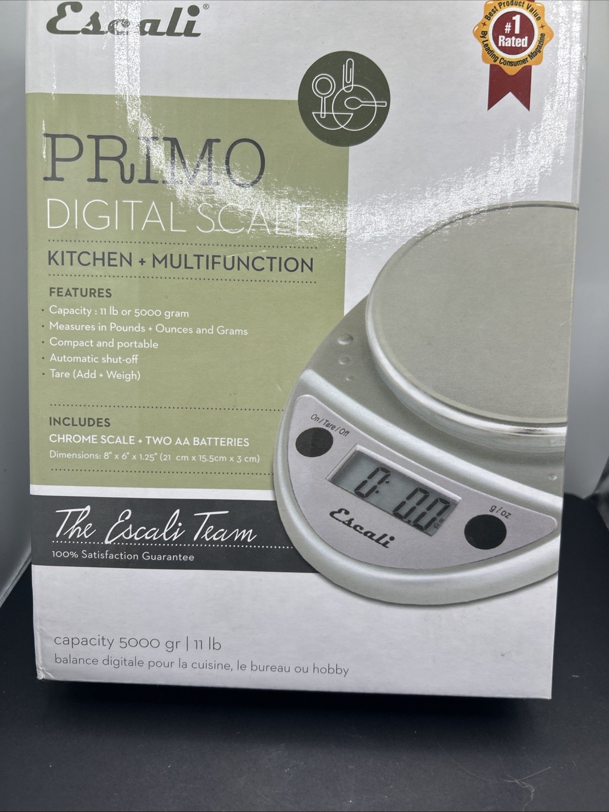 Escali Primo Digital Kitchen Scale 5000g/11lb Silver gallery