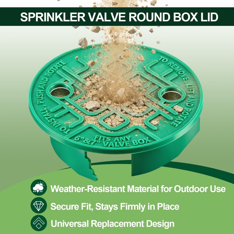 Universal Irrigation Valve Box Covers - 4 Pcs Round Lid 5.4" ID, 6.5" OD gallery