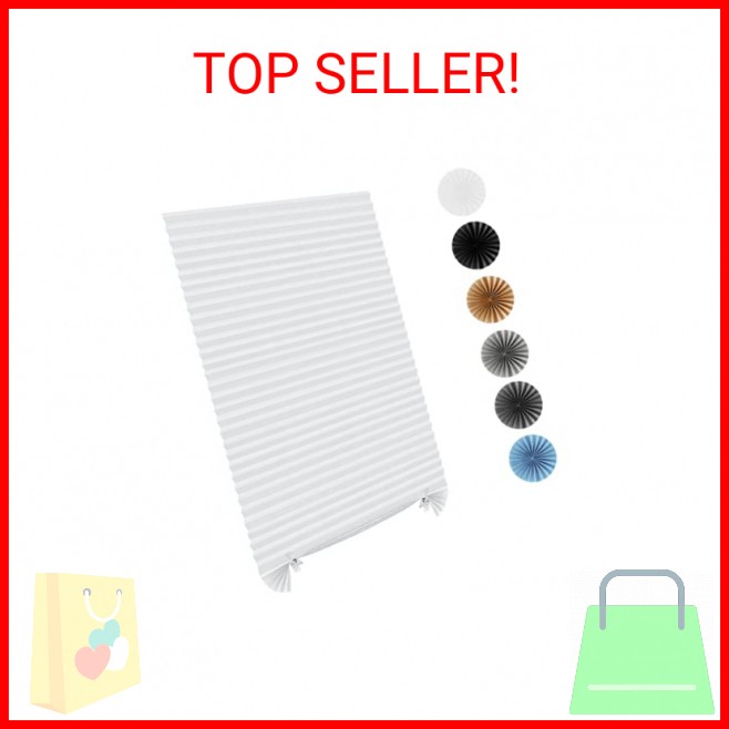 Pleated Window Shades,Temporary Window Blinds Cordless Light Filtering Pleated F gallery