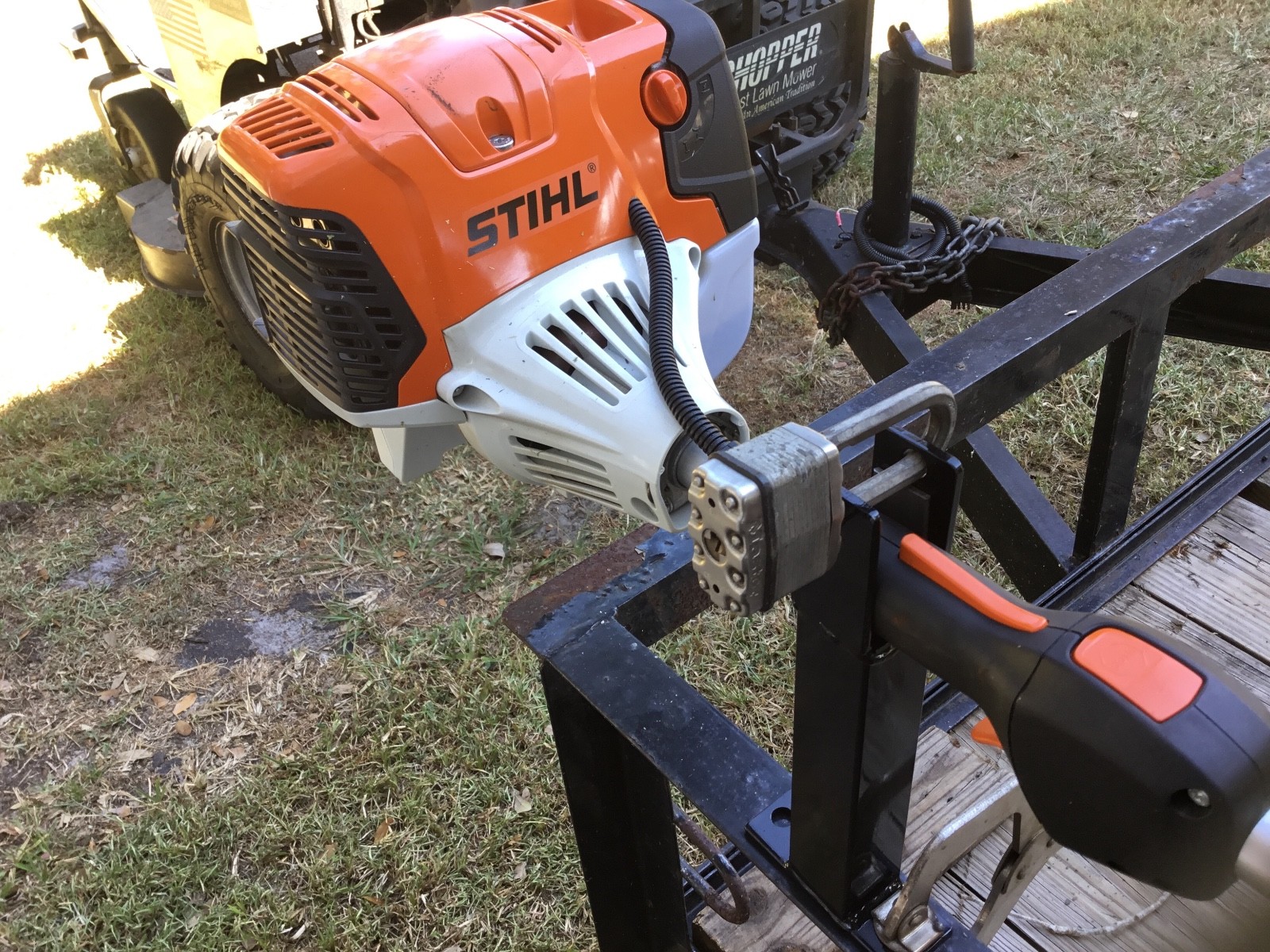 LOCKING 7” Tall Rack for Weedeater Edger String Trimmer Weed Eater gallery
