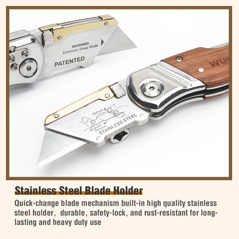 WORKPRO Folding Utility Knife with/10 Blade Heavy Duty Cutter Quick Change Blade gallery