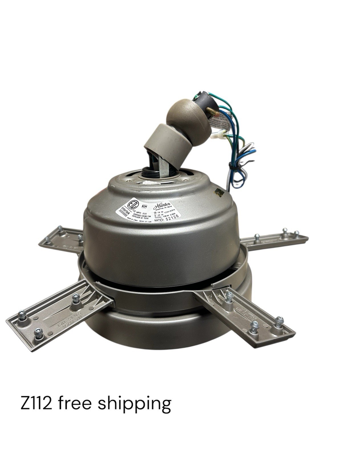 MOTOR REPLACMENT Hunter Antero 44 in. Hunter Express Matte Silver Ceiling Fan F/ gallery
