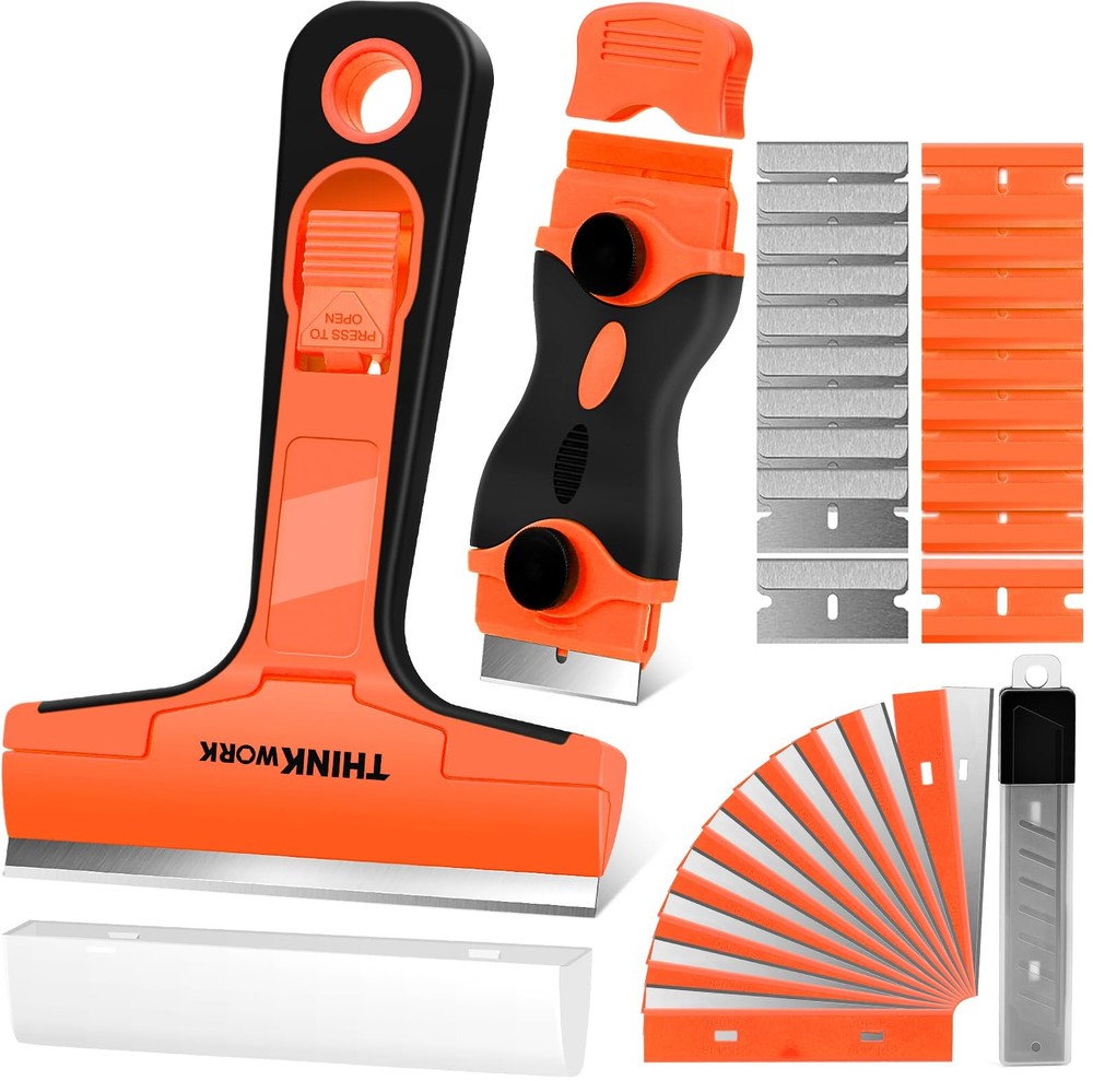 Razor Blade Scraper, 2 Pack 2 Pack+40Pcs, Scraper Tool Set