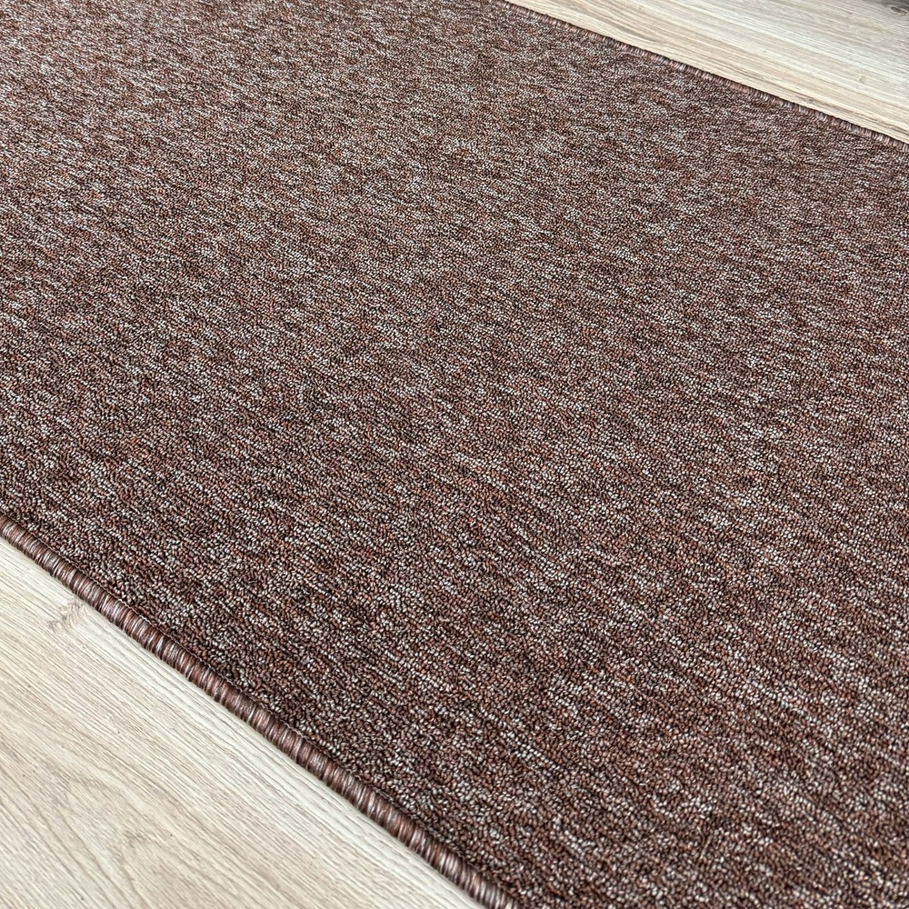 Custom Size Anti-Slip Solid Brown Runner Rugs 26 Inches Wide