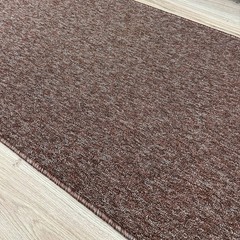 Custom Size Anti-Slip Solid Brown Runner Rugs 26 Inches Wide