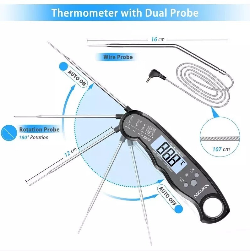 Instant Read Digital Meat Thermometer Fast for Kitchen Food Cooking BBQ Grilling gallery